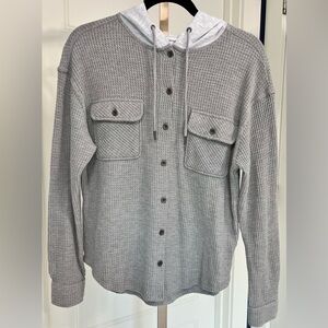 Hippie Rose Gray Hooded Cardigan